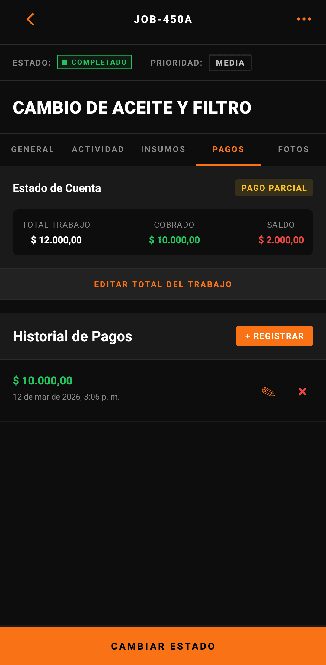 Payment tracking: field collections